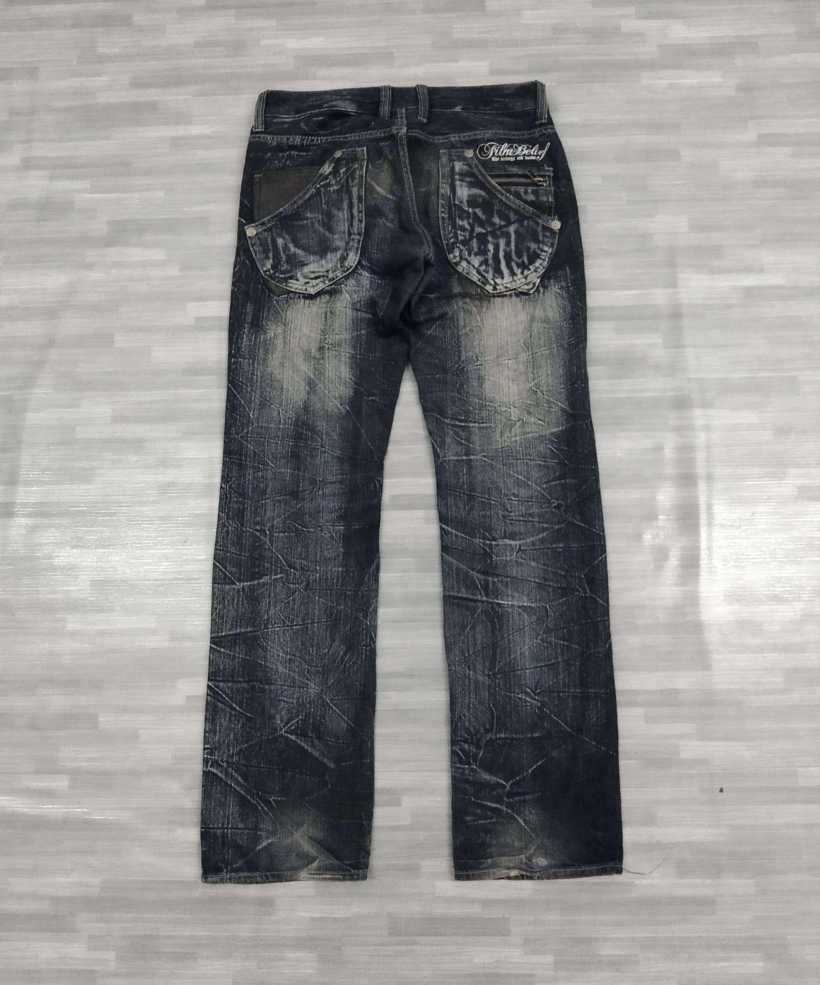 Japanese Brand EAT EYE'S BLUE BLACK RUSTY DOUBLEFOCUS DENIM PANTS Size US 31 - 3 Thumbnail
