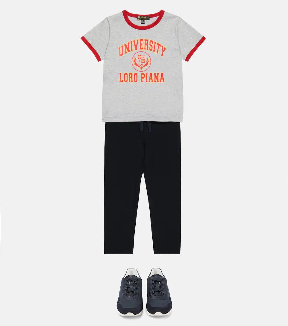 Loro Piana FOR Kids / 8T / Logo cotton jersey T-shirt in Grey Size US XXL / EU 58 / 5 - 2 Thumbnail