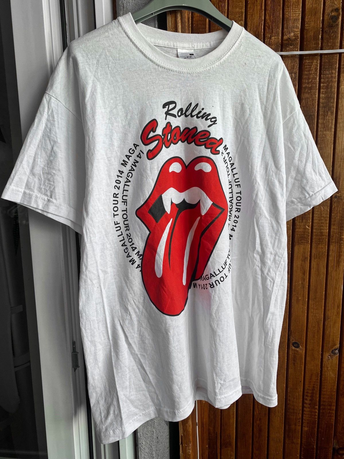 The Rolling Stones Band T-shirt, Band T, Men's L size cotton white type Vintage Second Hand