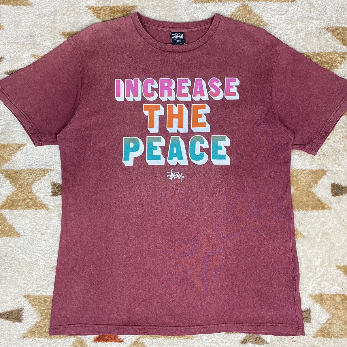 Stussy × Vintage Vintage Stussy Increase The Peace Tee Stussy Sun Faded Size US M / EU 48-50 / 2 - 3 Thumbnail