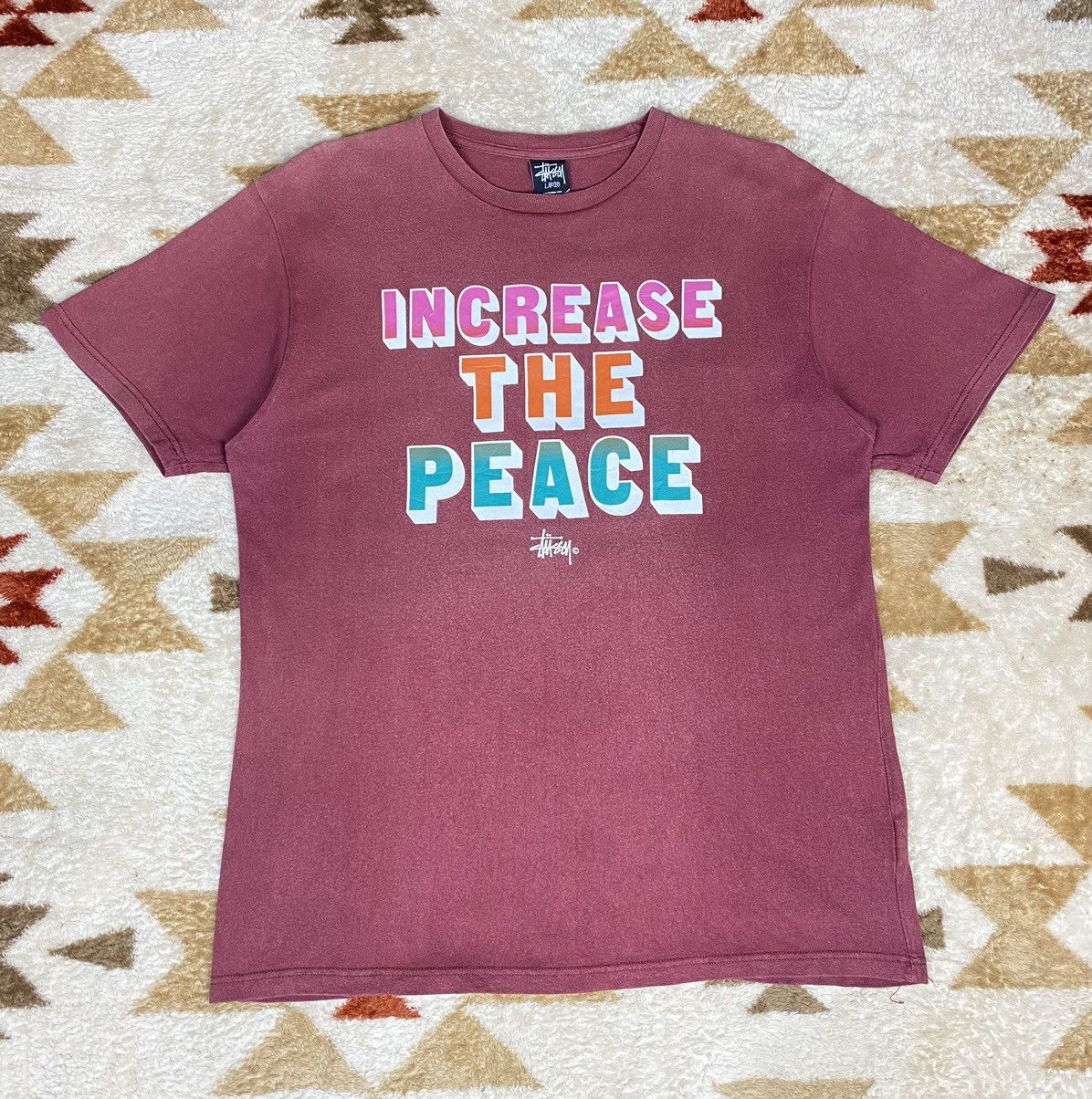 Stussy × Vintage Vintage Stussy Increase The Peace Tee Stussy Sun Faded Size US M / EU 48-50 / 2 - 1 Thumbnail