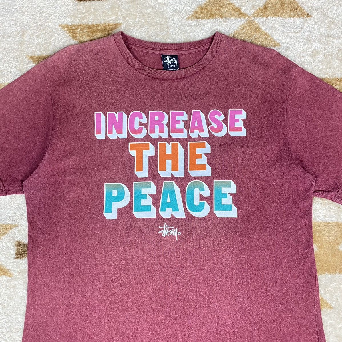 Stussy × Vintage Vintage Stussy Increase The Peace Tee Stussy Sun Faded Size US M / EU 48-50 / 2 - 4 Thumbnail