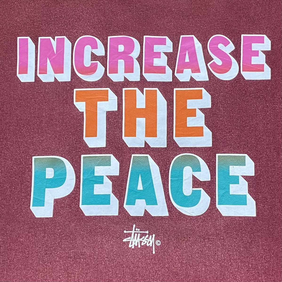 Stussy × Vintage Vintage Stussy Increase The Peace Tee Stussy Sun Faded Size US M / EU 48-50 / 2 - 5 Thumbnail