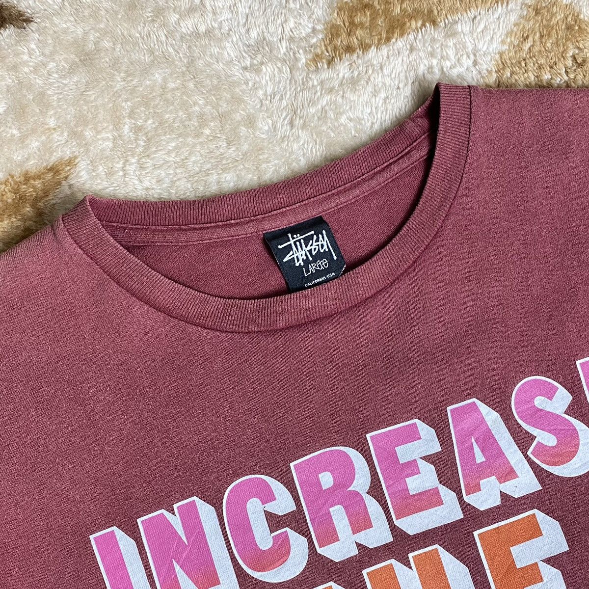 Stussy × Vintage Vintage Stussy Increase The Peace Tee Stussy Sun Faded Size US M / EU 48-50 / 2 - 7 Thumbnail