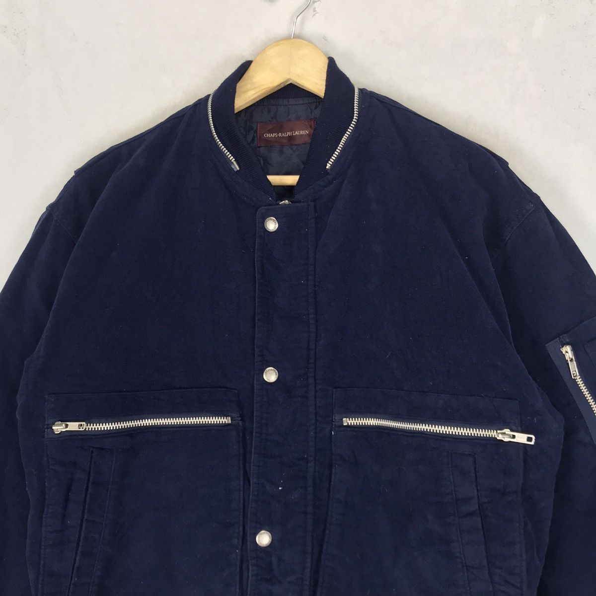 Chaps Ralph Lauren × Ralph Lauren 🔥Vtg Chaps Ralph Lauren Velvet Multi Zipper Bomber Style Size US S / EU 44-46 / 1 - 4 Thumbnail