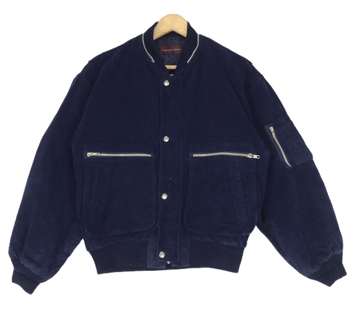 🔥Vintage Chaps Ralph Lauren Velvet Multi Zipper Bomber Style