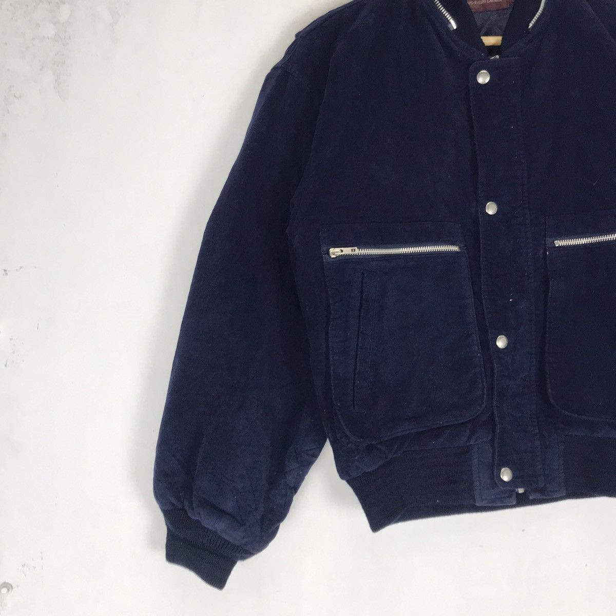 Chaps Ralph Lauren × Ralph Lauren 🔥Vtg Chaps Ralph Lauren Velvet Multi Zipper Bomber Style Size US S / EU 44-46 / 1 - 6 Thumbnail