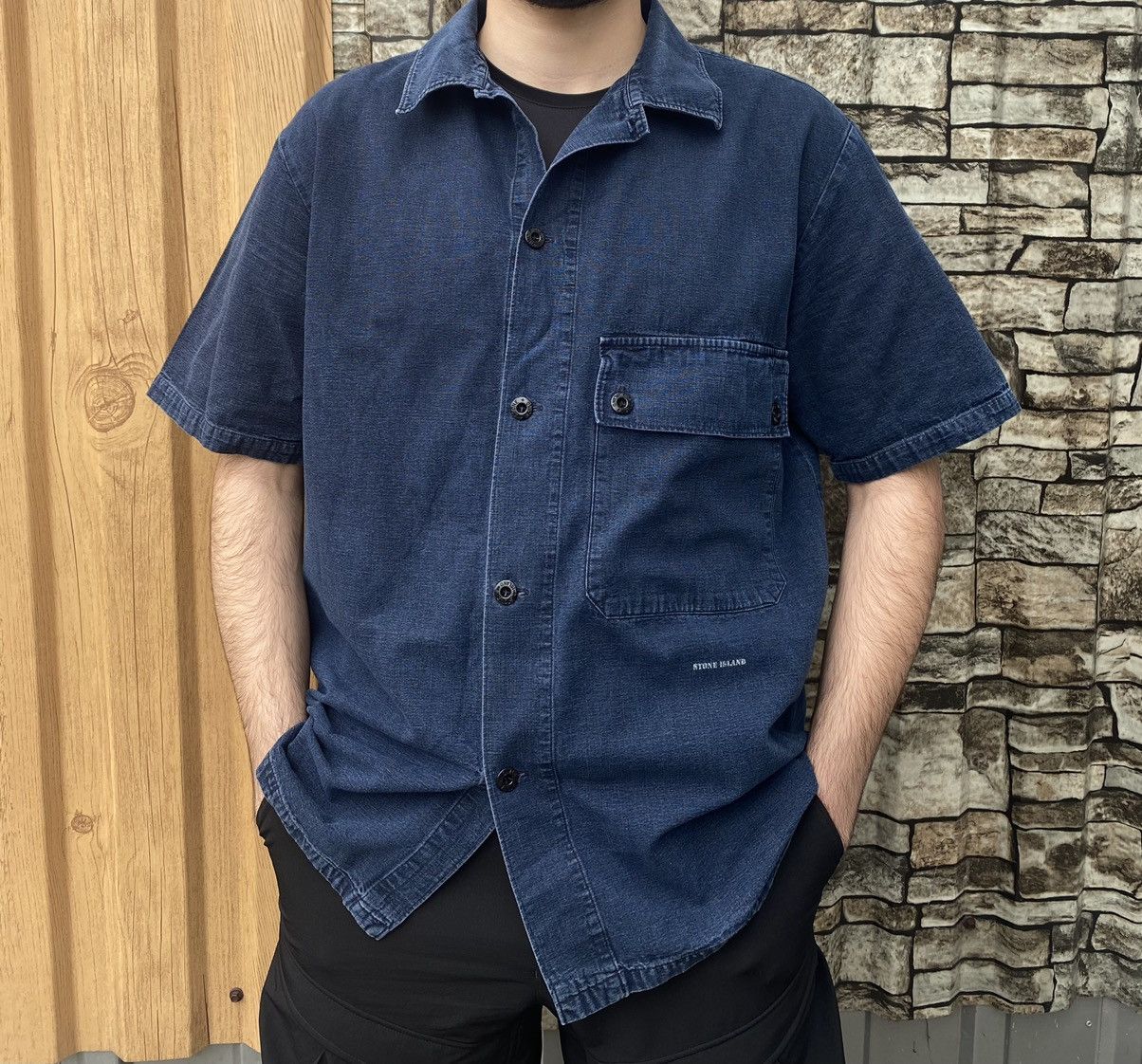 Stone Island × Vintage Mens Vintage Stone Island Shirts Button Ups Size XL rare Size US XL / EU 56 / 4 - 2 Thumbnail