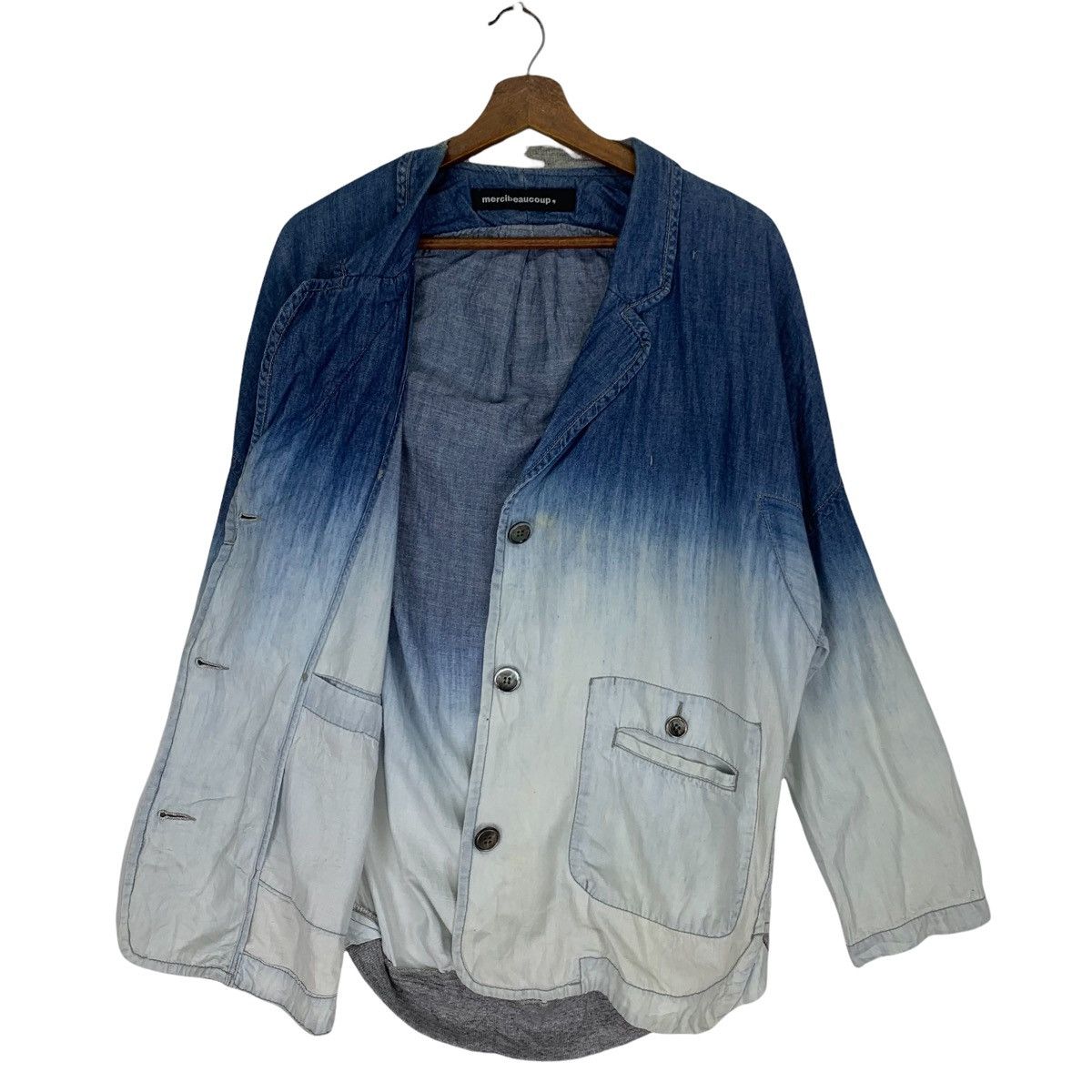 Issey Miyake Mercibeaucoup Denim Jeans Designer Jacket Size US L / EU 52-54 / 3 - 4 Thumbnail
