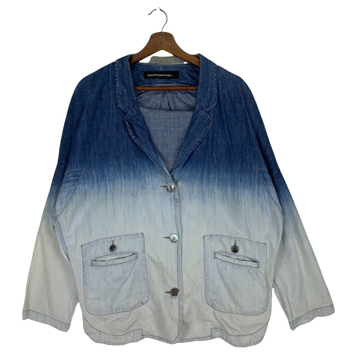 Issey Miyake Mercibeaucoup Denim Jeans Designer Jacket Size US L / EU 52-54 / 3 - 1 Thumbnail