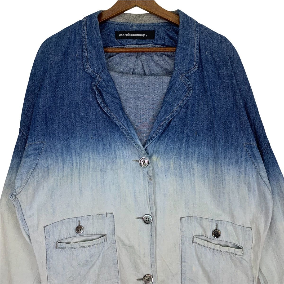 Issey Miyake Mercibeaucoup Denim Jeans Designer Jacket Size US L / EU 52-54 / 3 - 2 Thumbnail