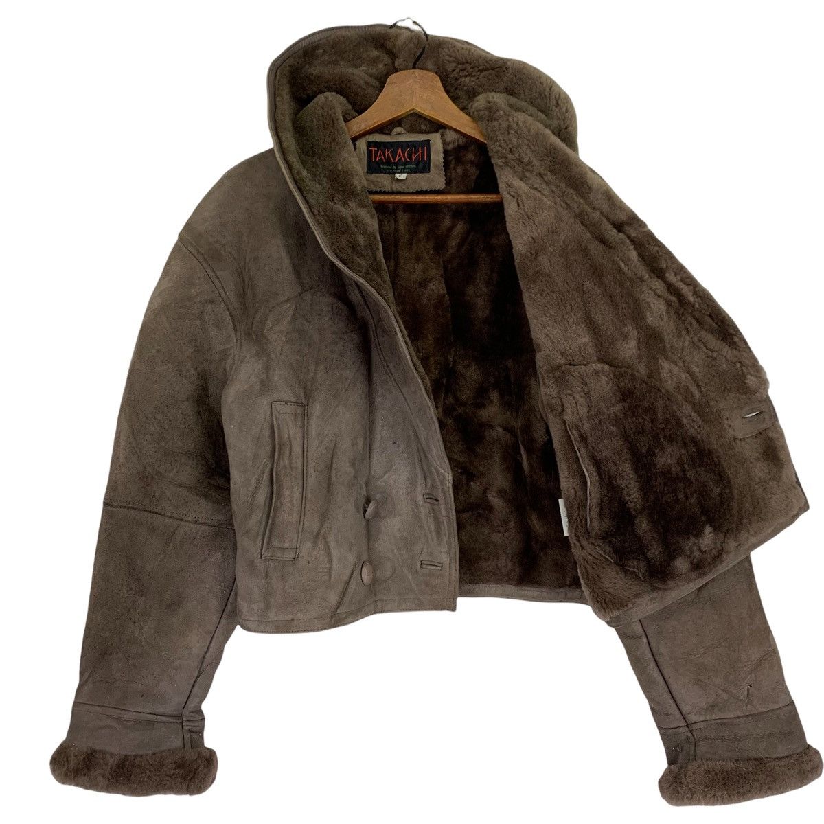 Branded Leather TAKACHI CROP TOP STYLE SHEARLING LEATHER JACKET Size US S / EU 44-46 / 1 - 4 Thumbnail
