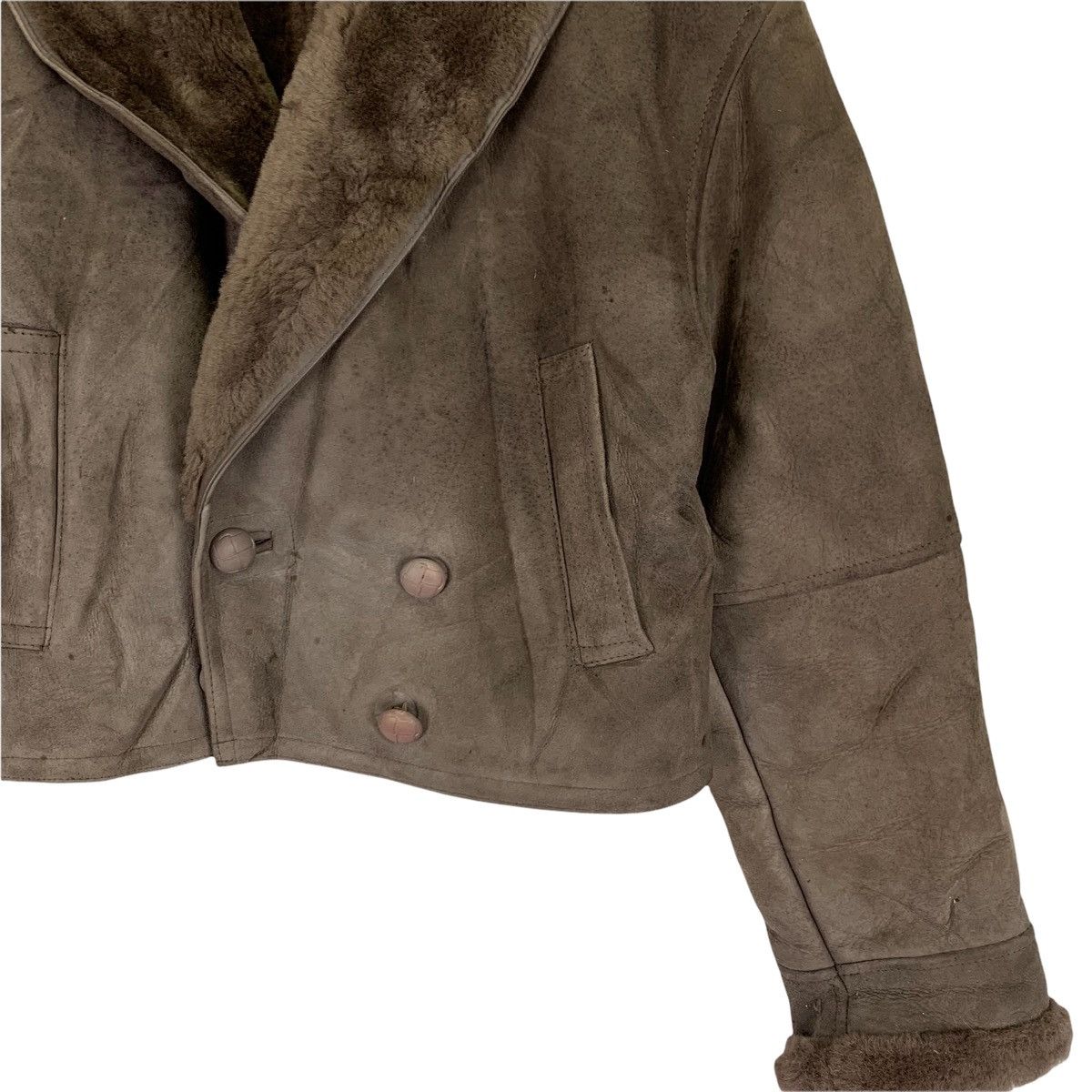 Branded Leather TAKACHI CROP TOP STYLE SHEARLING LEATHER JACKET Size US S / EU 44-46 / 1 - 3 Thumbnail
