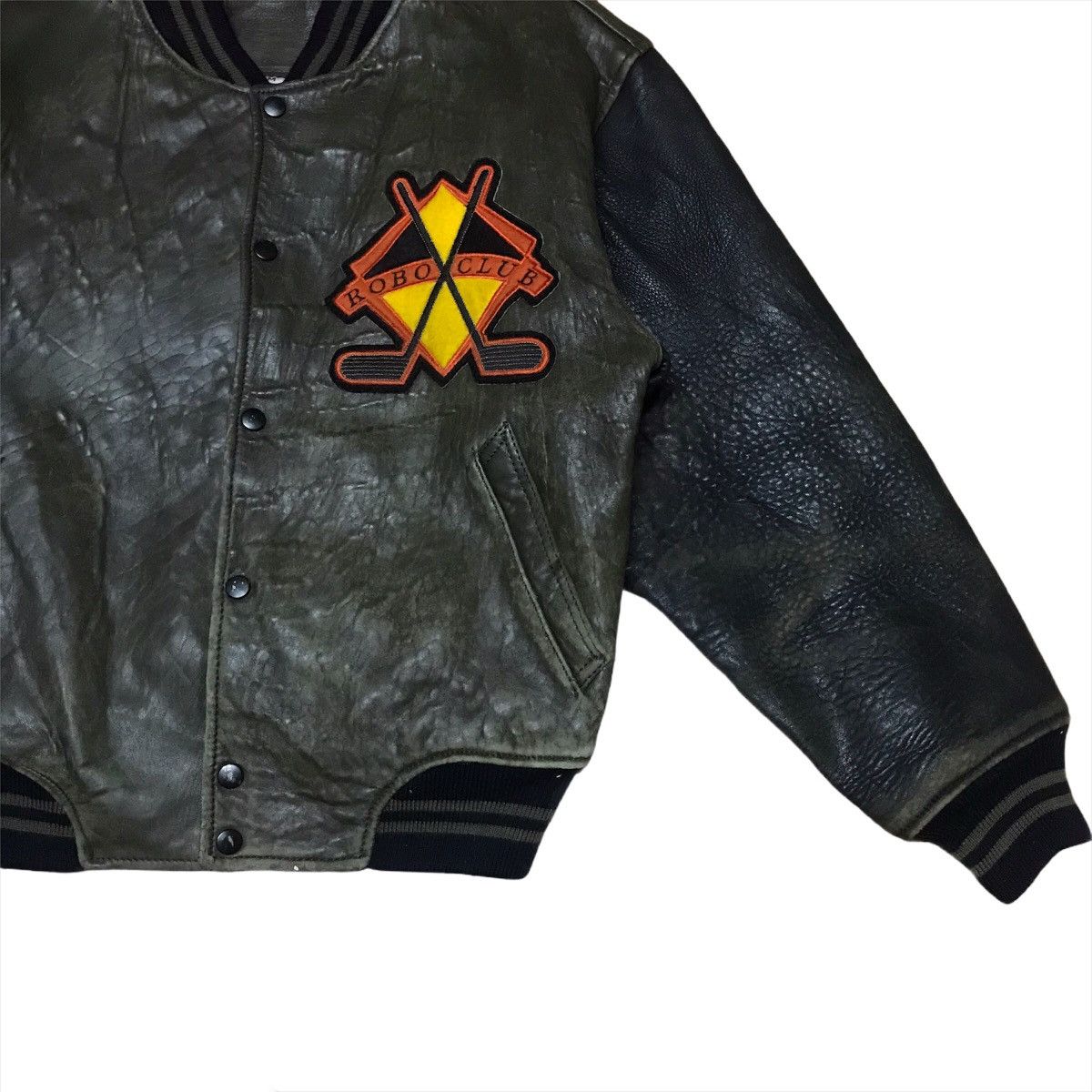 Genuine Leather Vintage Robo Club Varsity Leather Jacket Size US M / EU 48-50 / 2 - 6 Thumbnail