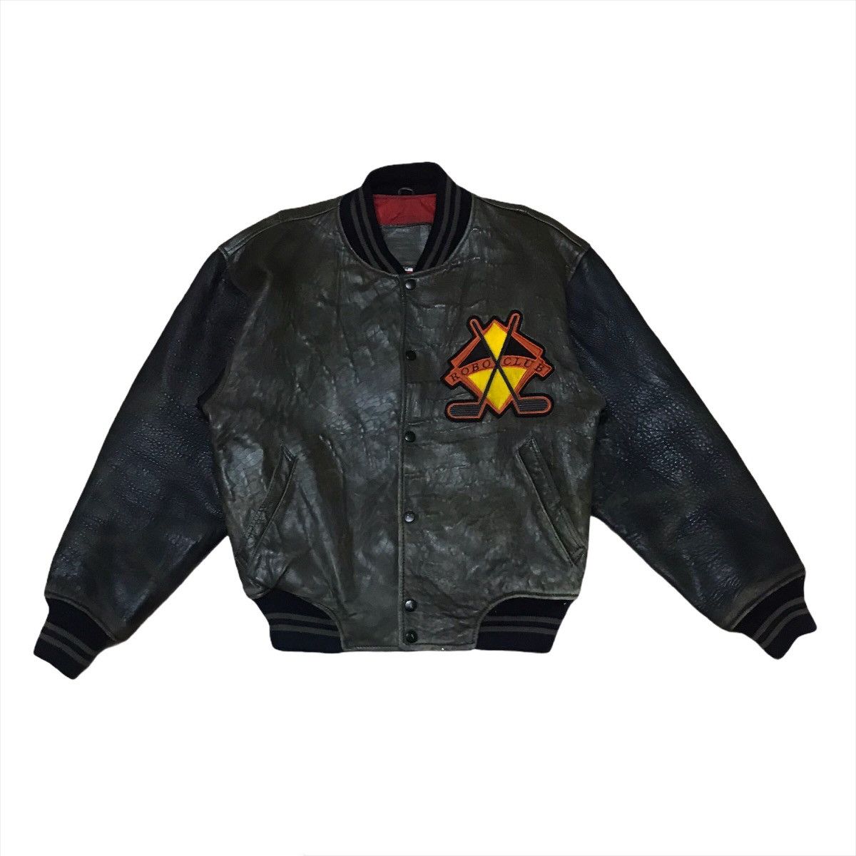 Genuine Leather Vintage Robo Club Varsity Leather Jacket Size US M / EU 48-50 / 2 - 2 Thumbnail