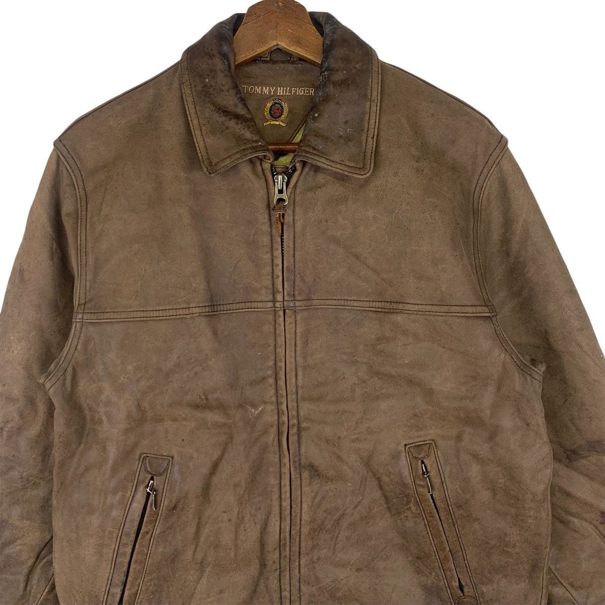 Tommy Hilfiger Vintage 90s Tommy Leather Jacket Size US L / EU 52-54 / 3 - 2 Thumbnail
