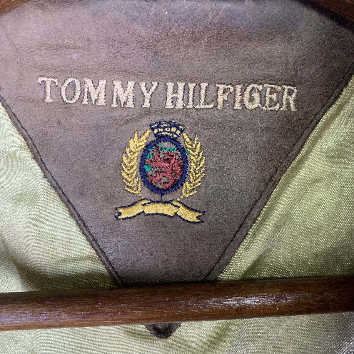 Tommy Hilfiger Vintage 90s Tommy Leather Jacket Size US L / EU 52-54 / 3 - 8 Thumbnail