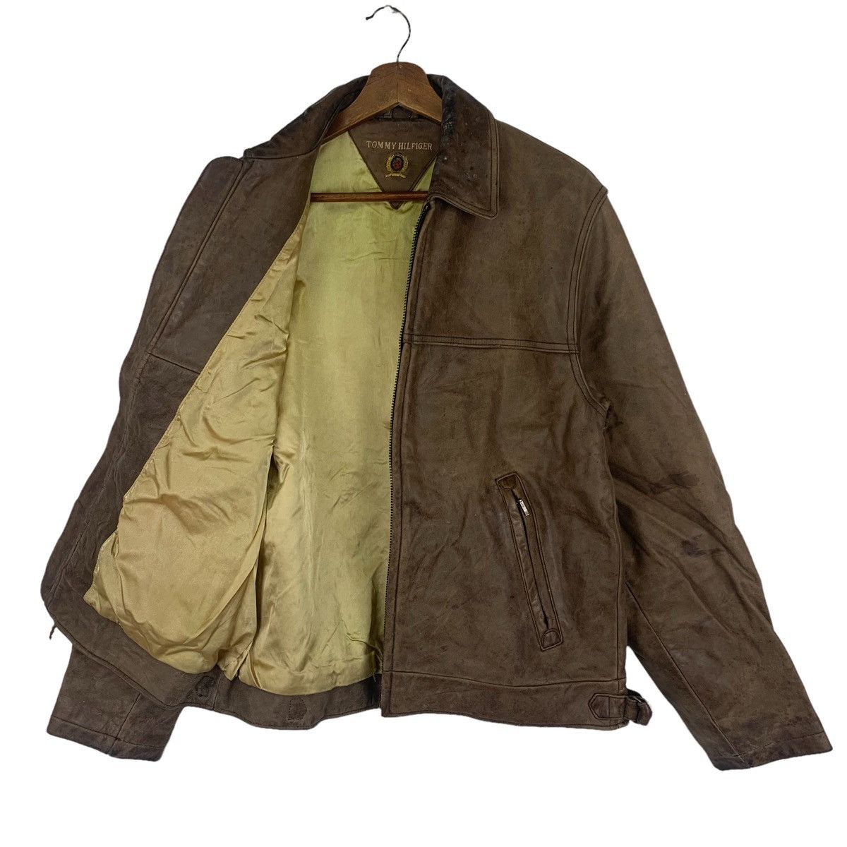 Tommy Hilfiger Vintage 90s Tommy Leather Jacket Size US L / EU 52-54 / 3 - 4 Thumbnail