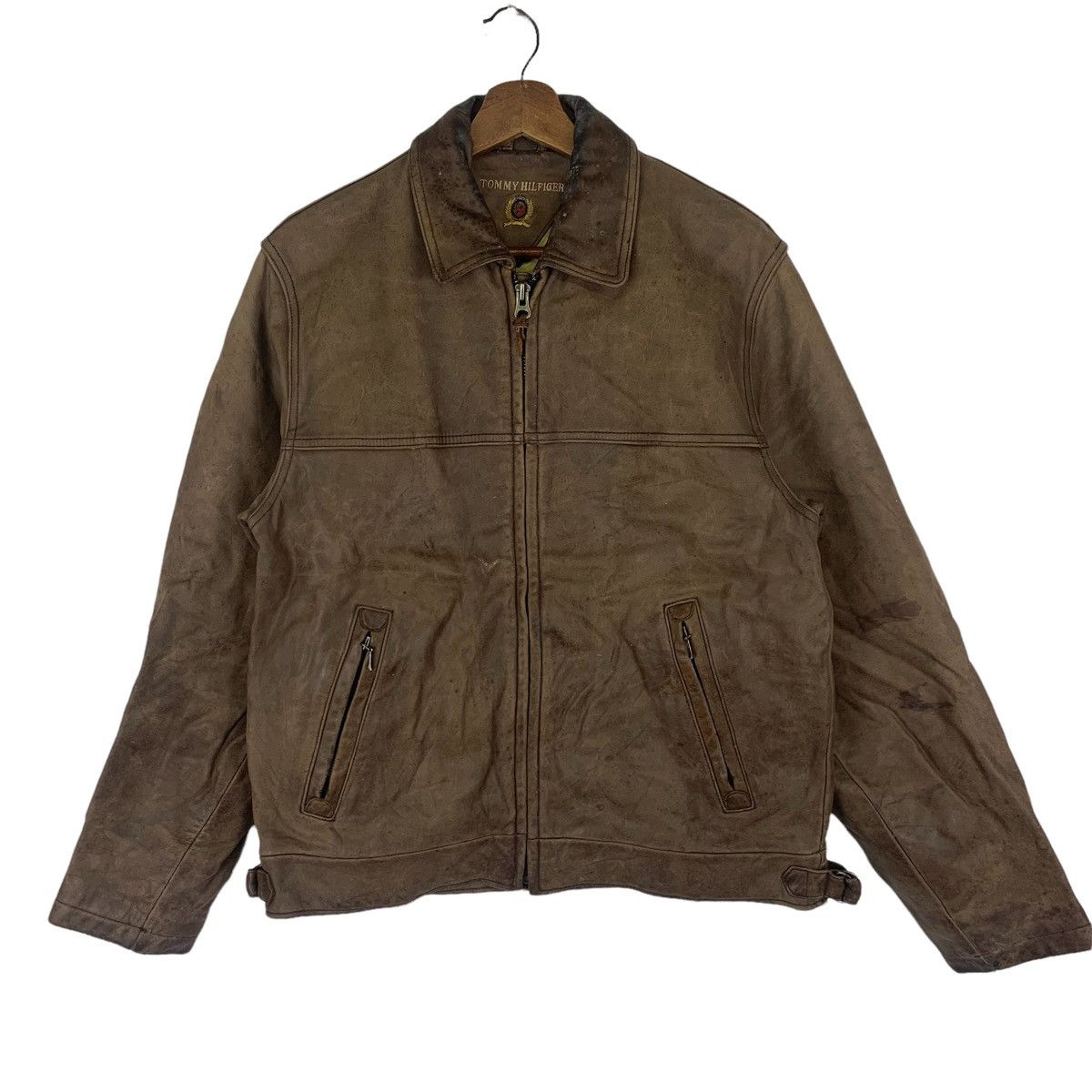 Tommy Hilfiger Vintage 90s Tommy Leather Jacket Size US L / EU 52-54 / 3 - 1 Thumbnail