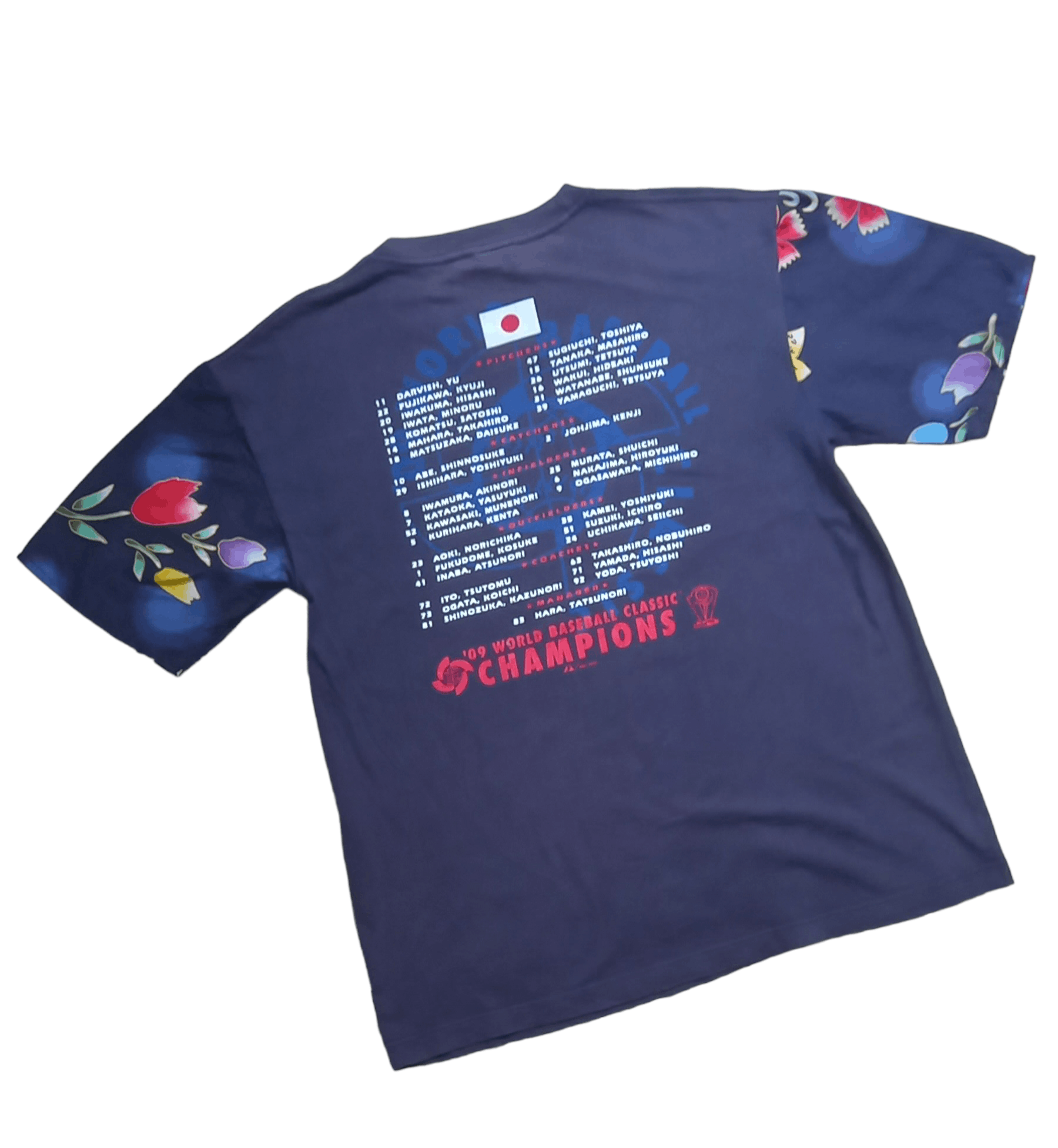 Japan 2009 World Baseball Champions Line Up Floral Sleeve