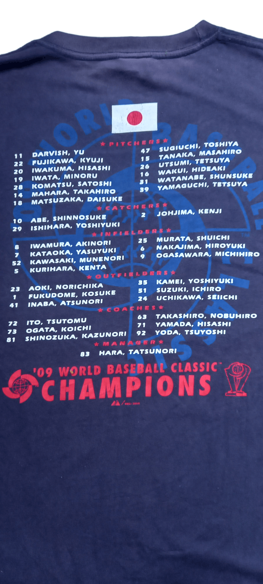 Japan 2009 World Baseball Champions Line Up Floral Sleeve