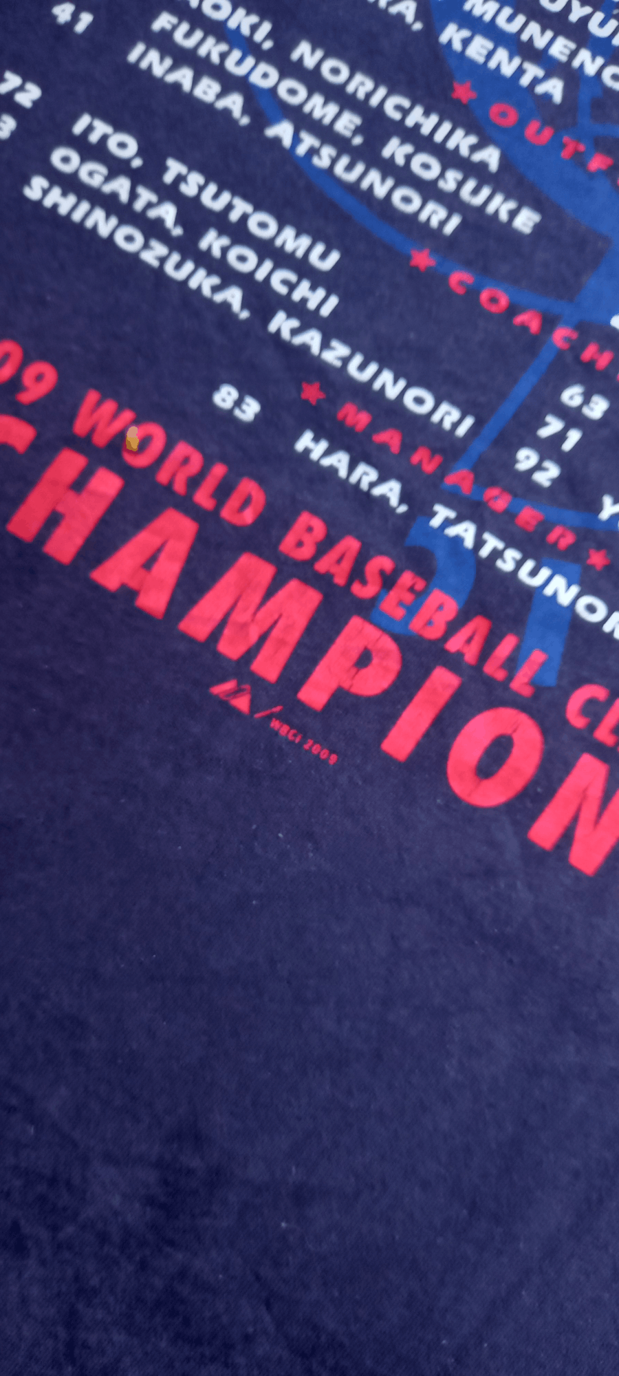 Japan 2009 World Baseball Champions Line Up Floral Sleeve