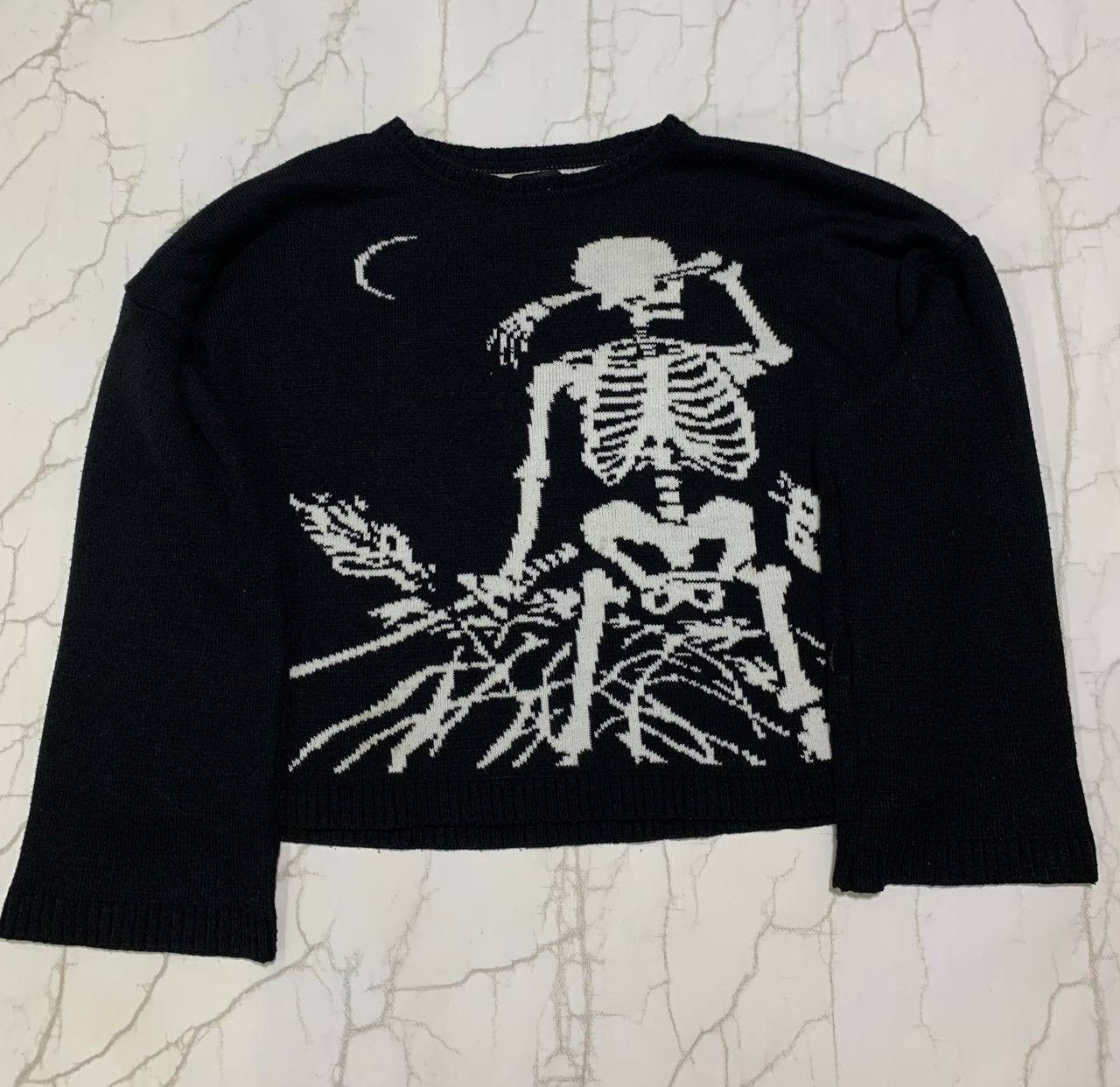 Vintage Kildfol Skeleton Black Knitwear Sweater Size US S / EU 44-46 / 1 - 1 Thumbnail