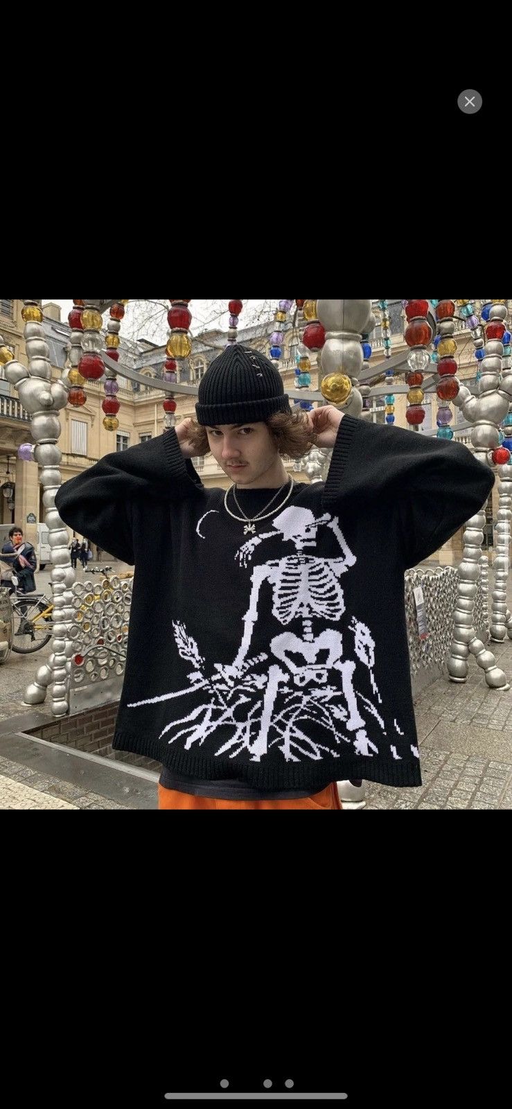 Vintage Kildfol Skeleton Black Knitwear Sweater Size US S / EU 44-46 / 1 - 6 Thumbnail