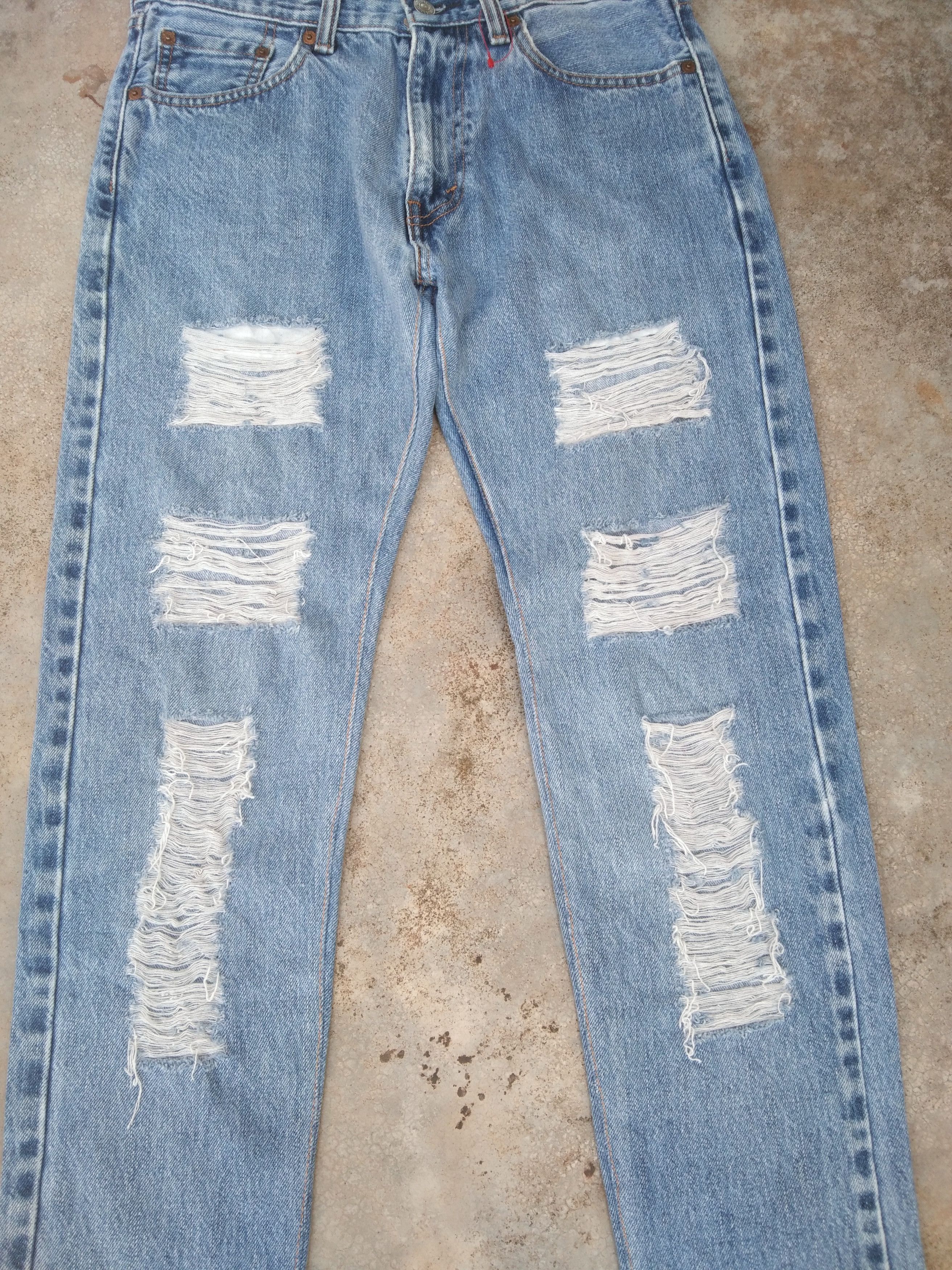 Jean × Levi's × Vintage Vintage Levis 505 Distressed Jeans 30x30 Size US 30 / EU 46 - 5 Thumbnail