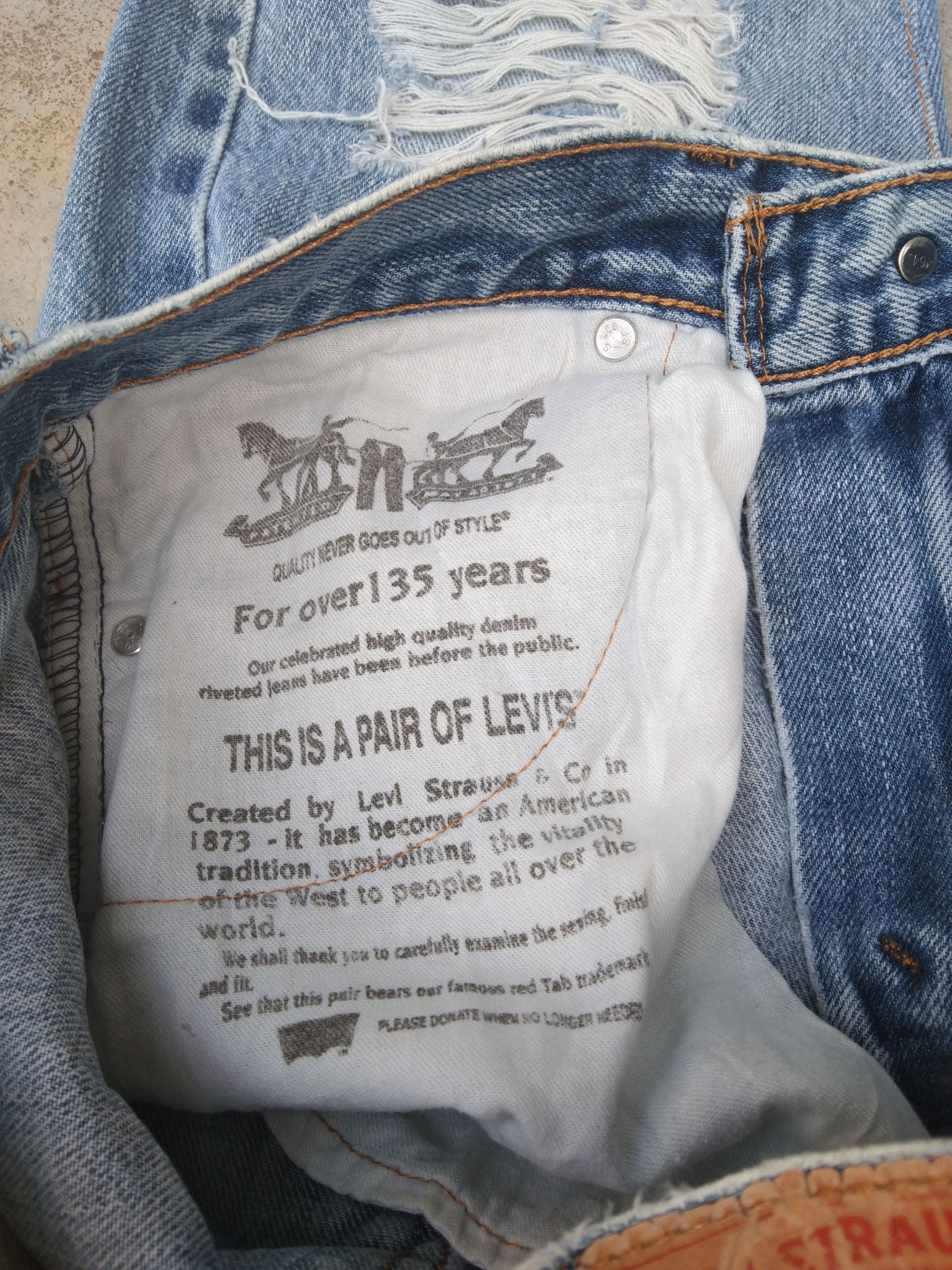 Jean × Levi's × Vintage Vintage Levis 505 Distressed Jeans 30x30 Size US 30 / EU 46 - 7 Thumbnail