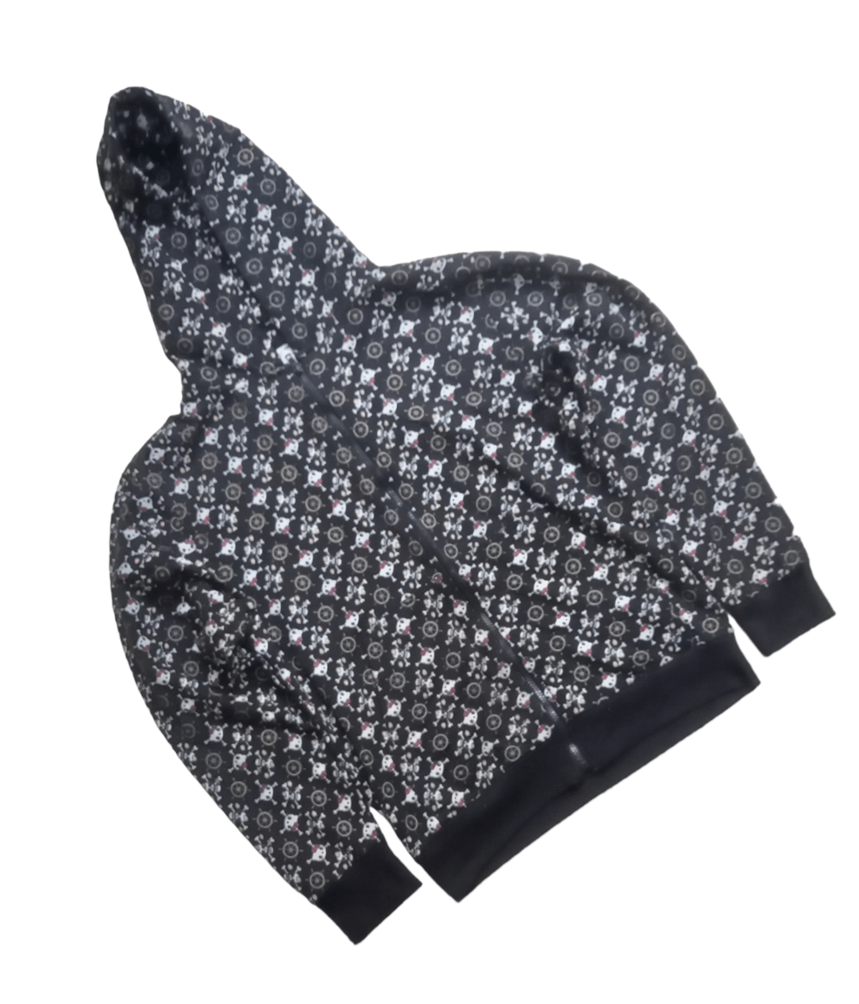 image of Anima x One Piece Overprint Hello Kitty X One Piece Hoodie in Black, Men's (Size Medium)