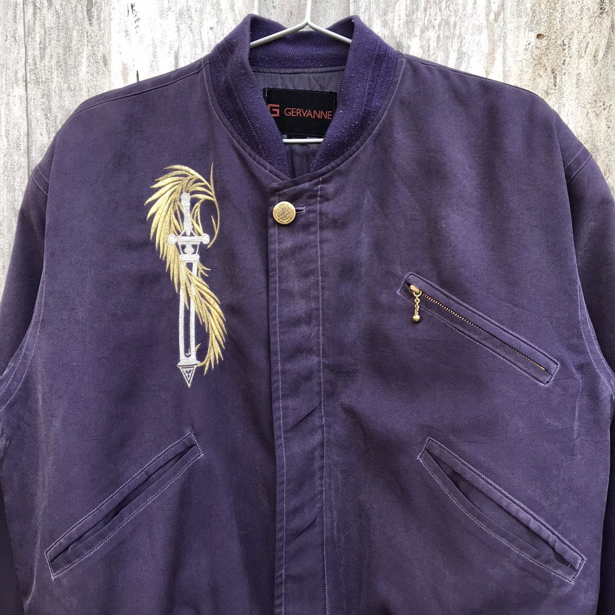 Designer × Japanese Brand Vintage Gervanne Quilted Jacket Artistic Phoenix Embroidery Size US L / EU 52-54 / 3 - 3 Thumbnail