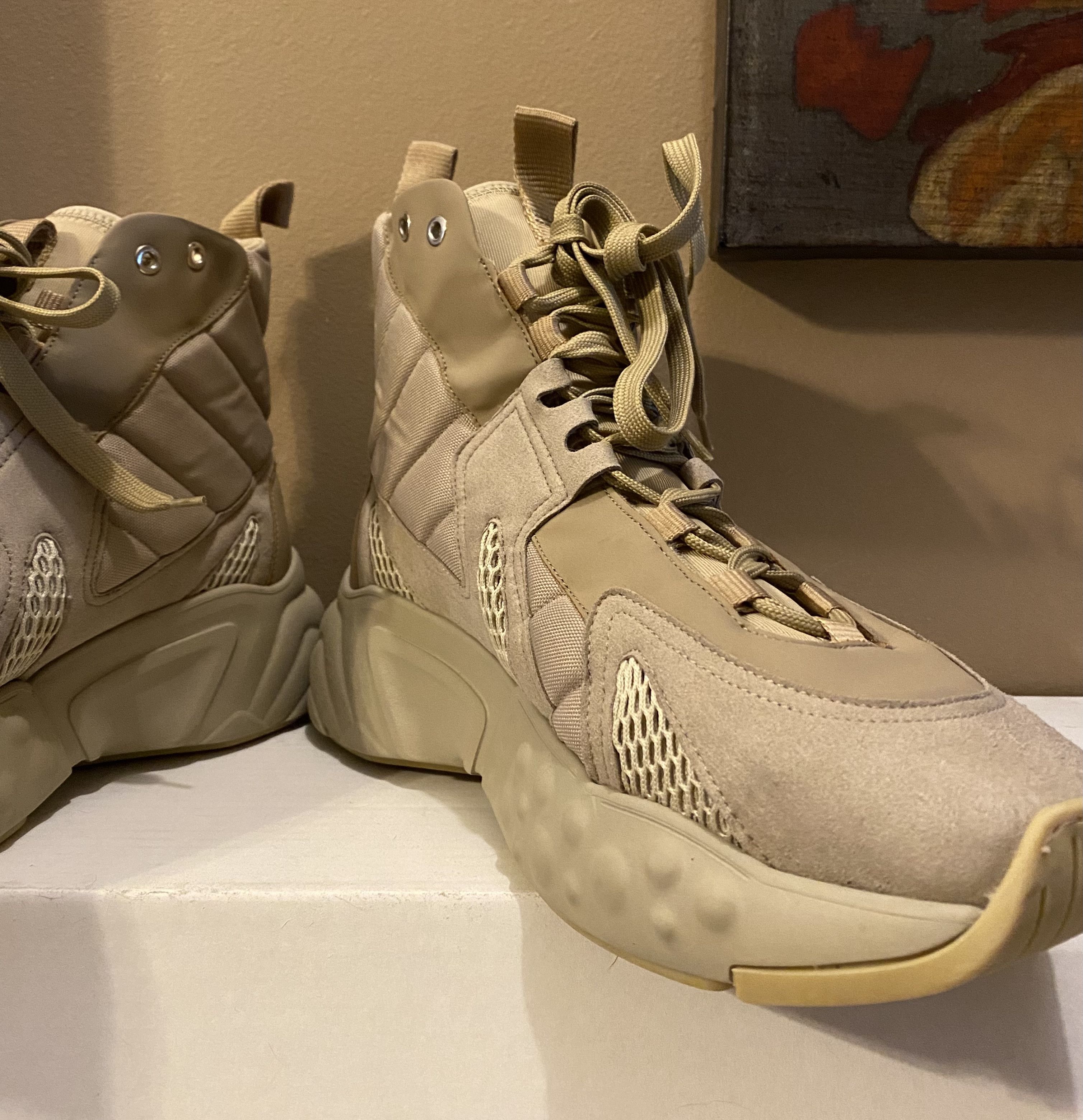 Acne Studios RARE Sami Beige Hi-Top Sneakers Boots Size 11 950 1050 Size US 11 / EU 44 - 3 Thumbnail