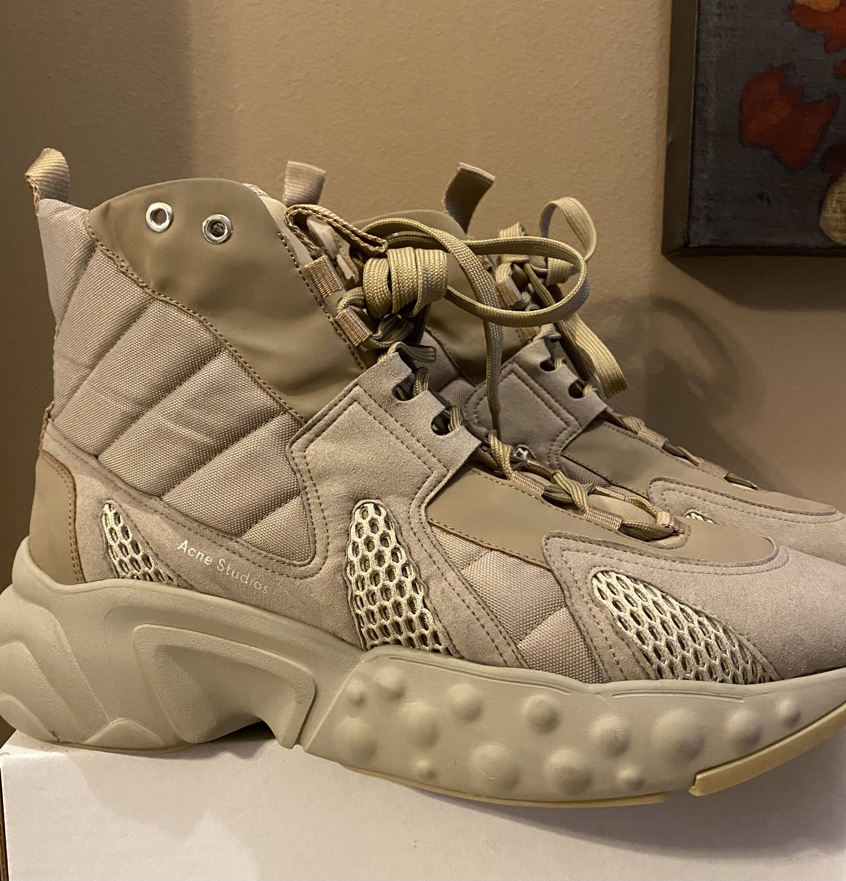 Acne Studios RARE Sami Beige Hi-Top Sneakers Boots Size 11 950 1050 Size US 11 / EU 44 - 4 Thumbnail