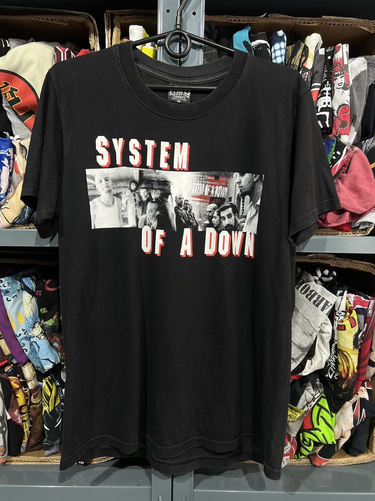 Pre-owned Band Tees X Rock T Shirt System Of A Down Vintage T Shirt In Black