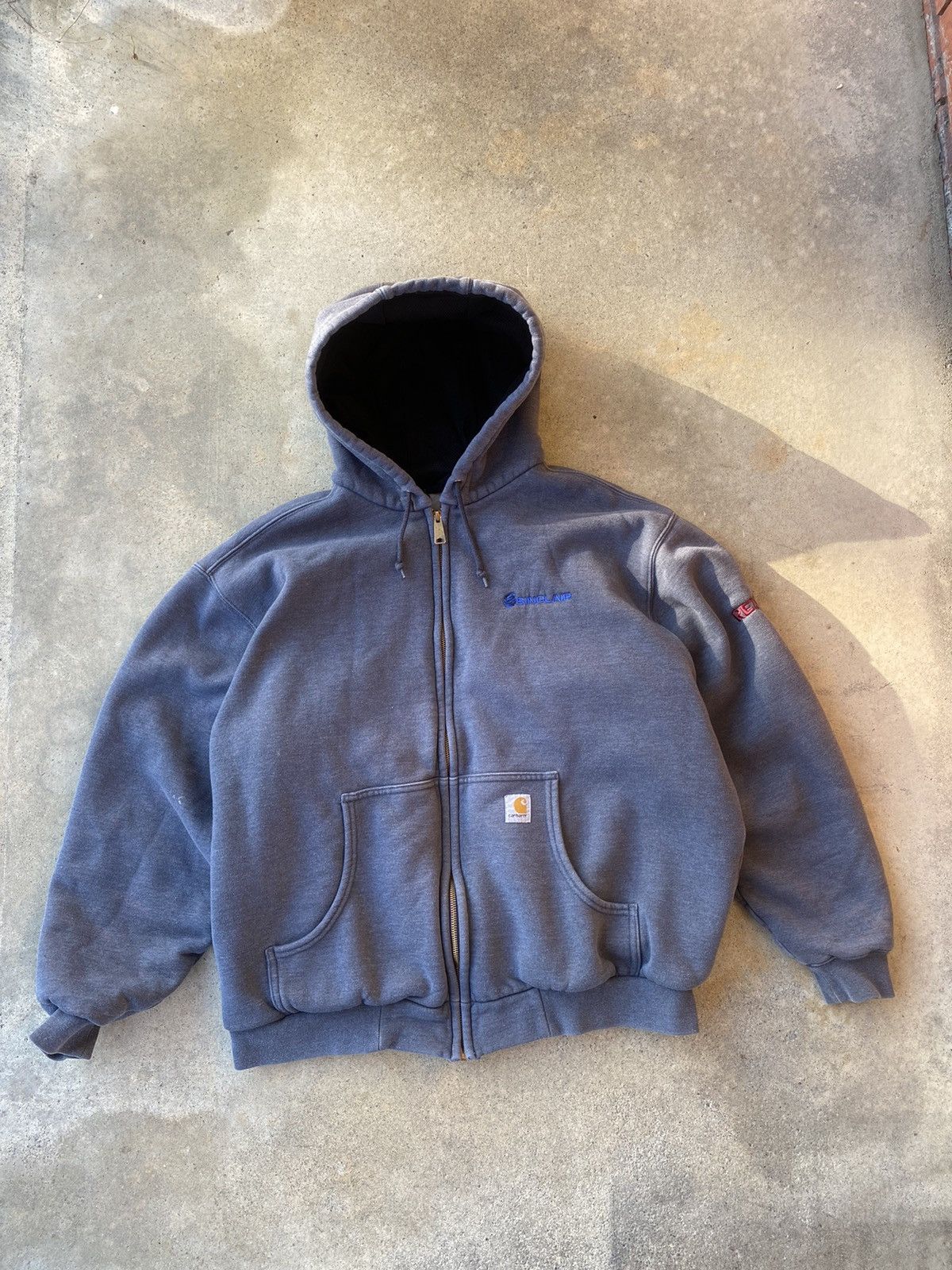 Vintage Carhartt insulated zip up hoodie boxy Grailed