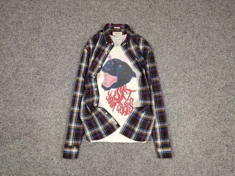 Flannel Vintage Flannel Shirt Plaid Checkered Travis Scott Style Size US XL / EU 56 / 4 - 1 Thumbnail