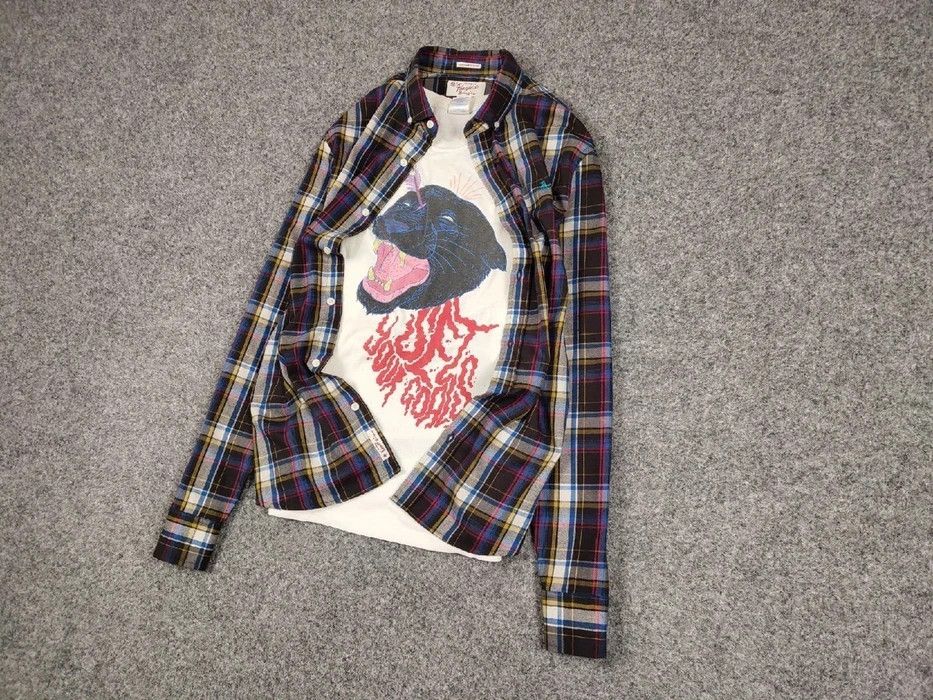Flannel Vintage Flannel Shirt Plaid Checkered Travis Scott Style Size US XL / EU 56 / 4 - 2 Thumbnail