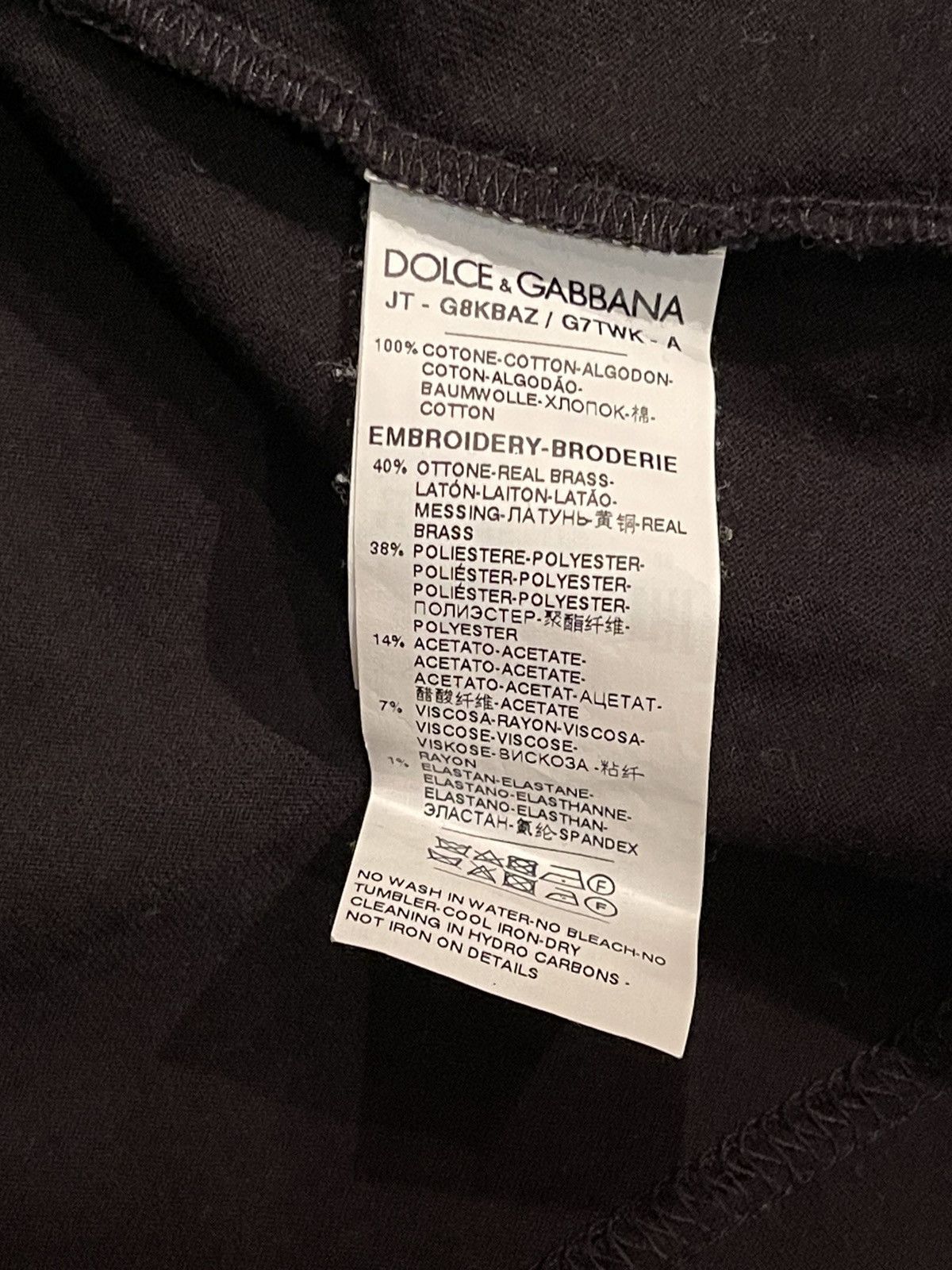 Dolce & Gabbana Dolce & Gabbana Embroidered Motif black T-Shirt Size US L / EU 52-54 / 3 - 5 Thumbnail