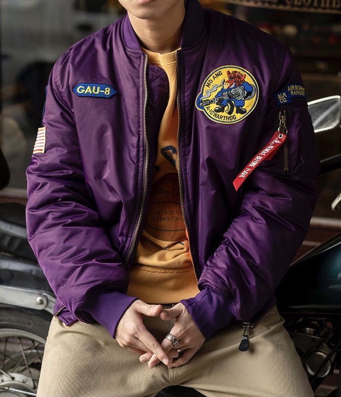 Retro punk military grunge patches bomber jacket