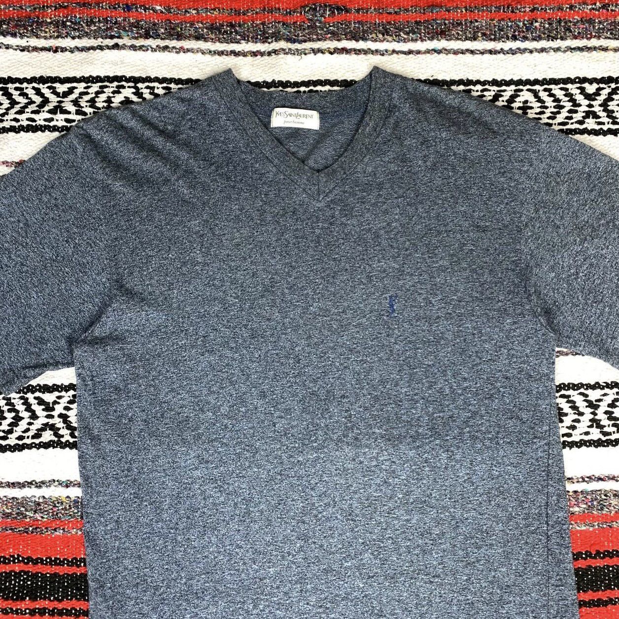 Yves Saint Laurent Vintage Yves Saint Lauren Shirt VNeck YSL Luxury Size US S / EU 44-46 / 1 - 3 Thumbnail