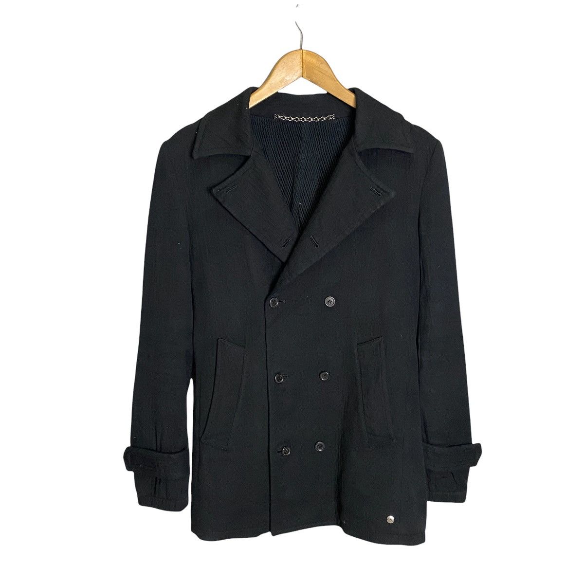 image of Miharayasuhiro Double Breasted Cotton Jacket in Black, Men's (Size Small)
