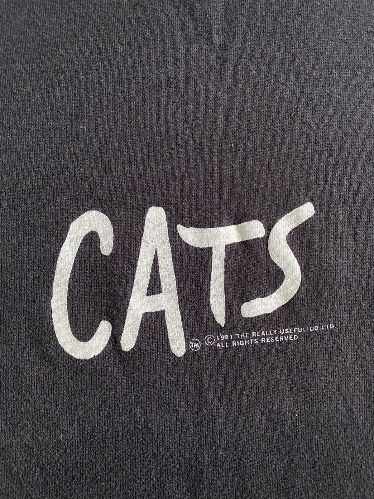 Vintage Vintage 80’s Cats Black Graphic Tee With Eyes on Back Size US L / EU 52-54 / 3 - 7 Thumbnail