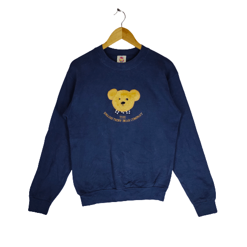 image of Designer English Teddy Bear Embroidery Big Bear Head Sweatshirt, Men's (Size Medium)