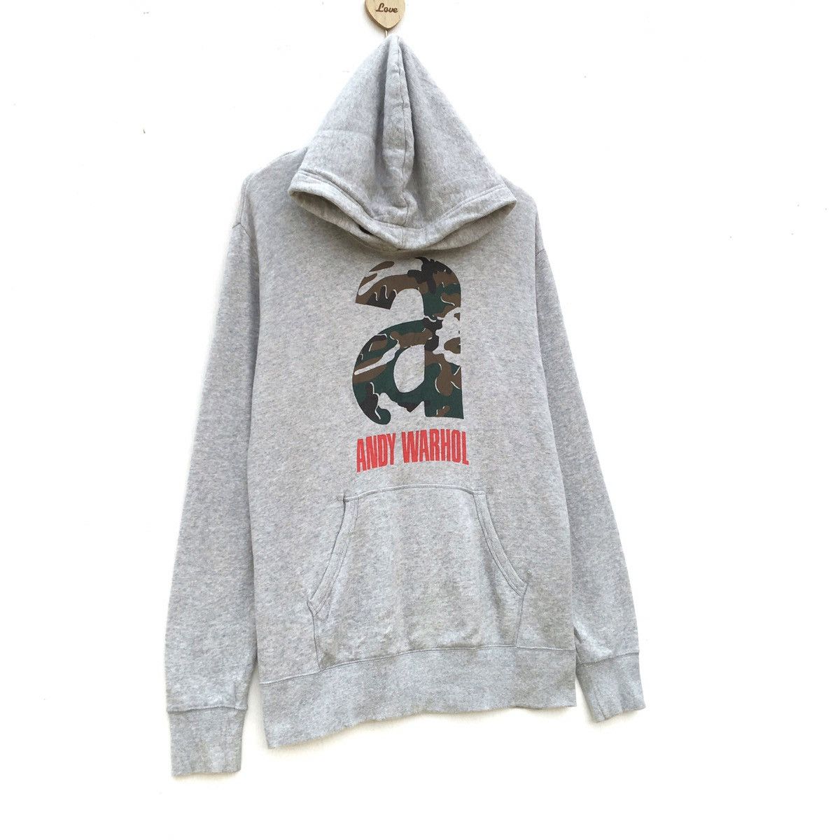 Andy Warhol ANDY WARHOL Big Logo Hoodie Gray Sweatshirt Size US L / EU 52-54 / 3 - 3 Thumbnail