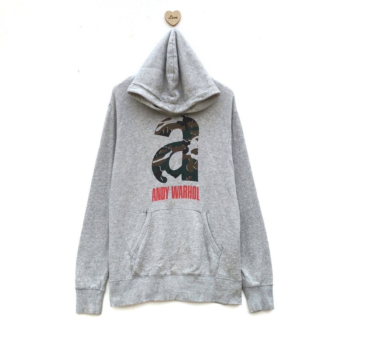 Andy Warhol ANDY WARHOL Big Logo Hoodie Gray Sweatshirt Size US L / EU 52-54 / 3 - 1 Thumbnail