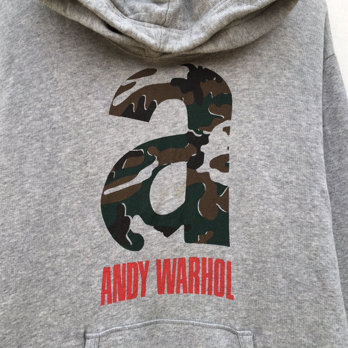 Andy Warhol ANDY WARHOL Big Logo Hoodie Gray Sweatshirt Size US L / EU 52-54 / 3 - 5 Thumbnail