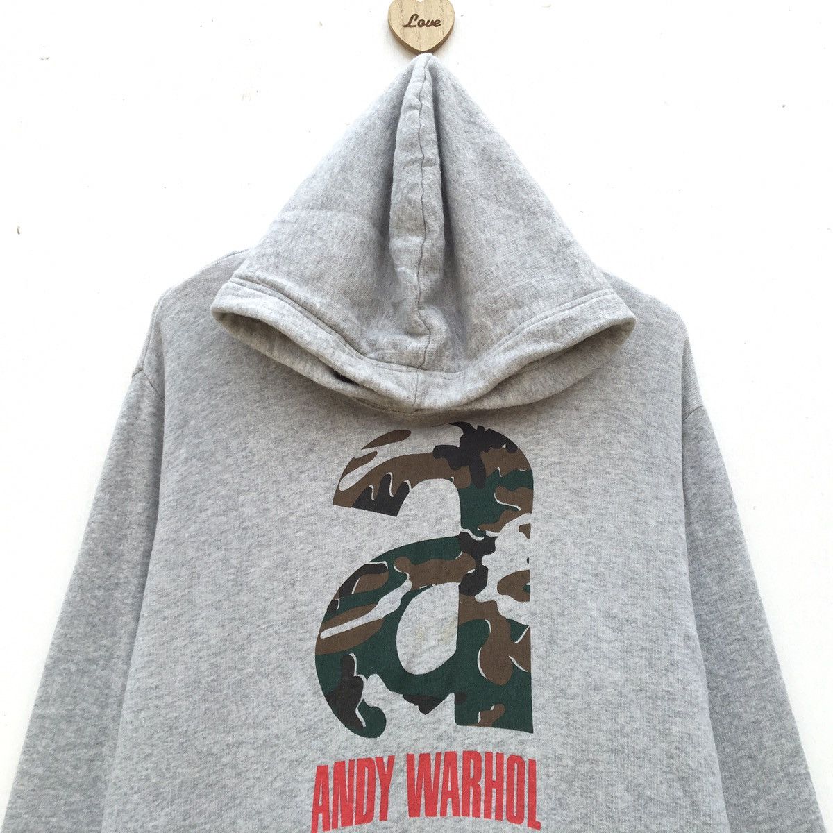 Andy Warhol ANDY WARHOL Big Logo Hoodie Gray Sweatshirt Size US L / EU 52-54 / 3 - 4 Thumbnail