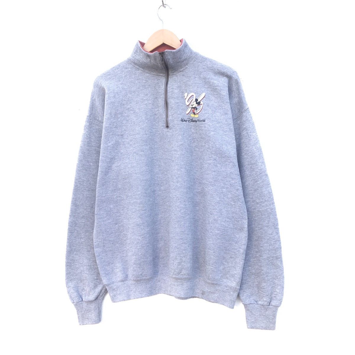 Disney Vintage MICKEY MOUSE Disney Half Zip Sweatshirt Size US L / EU 52-54 / 3 - 3 Thumbnail