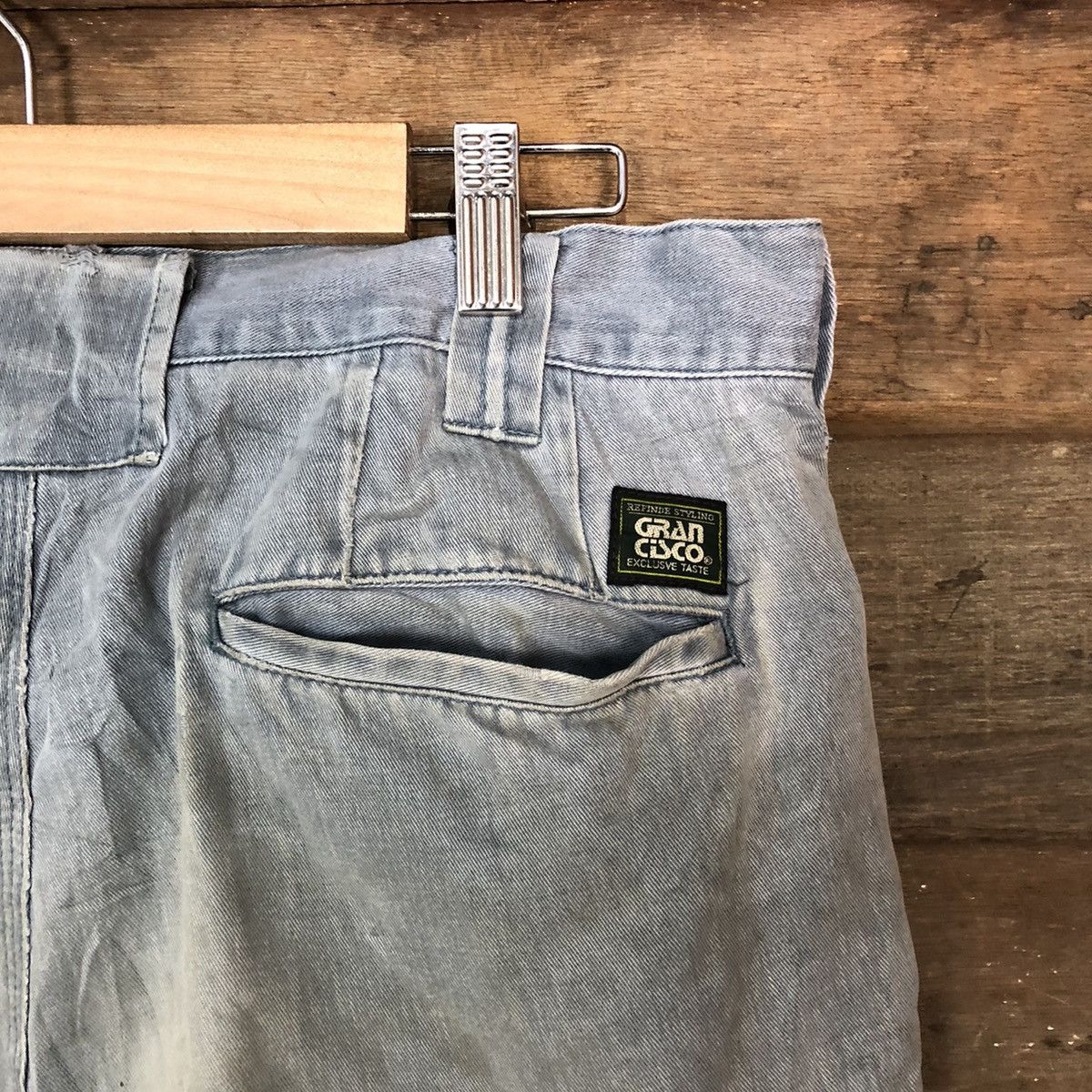 Japanese Brand Gran Cisco Blue Faded Cargo Pants Multipocket Stain #927 Size US 29 - 14 Thumbnail